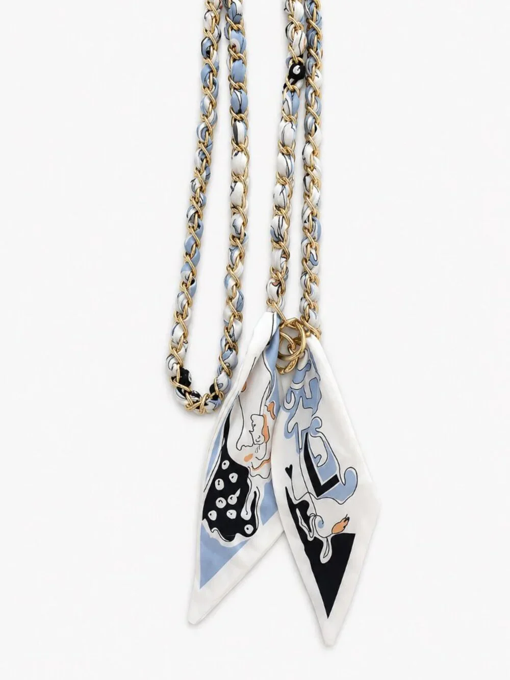 Ribbon Chain Phone Crossbody Lanyard with clear Tether Patch